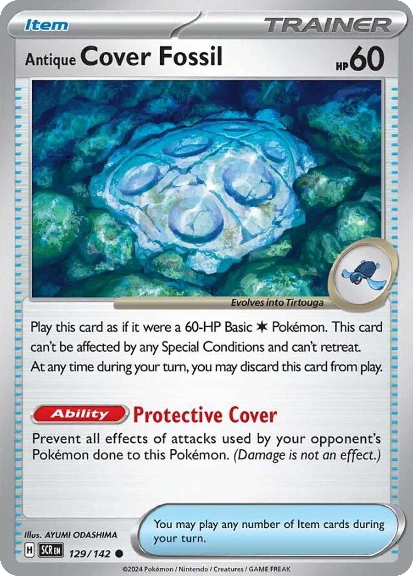 Antique Cover Fossil (Stellar Crown SET) (Trainer) (Item) (HP: 60) (Common) (PKM Stellar Crown SET-34)
