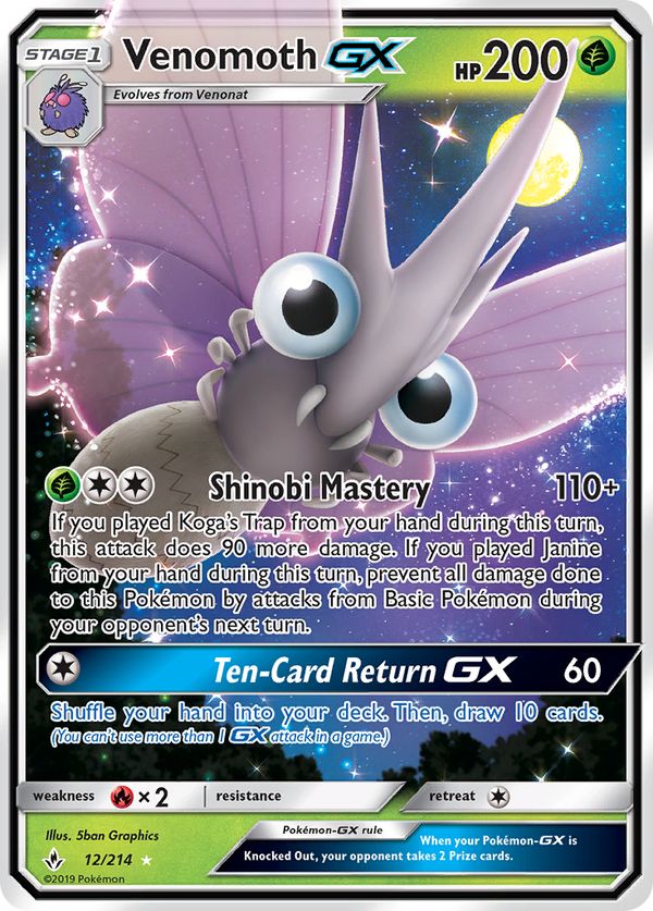 Venomoth-GX - Unbroken Bonds SET-12