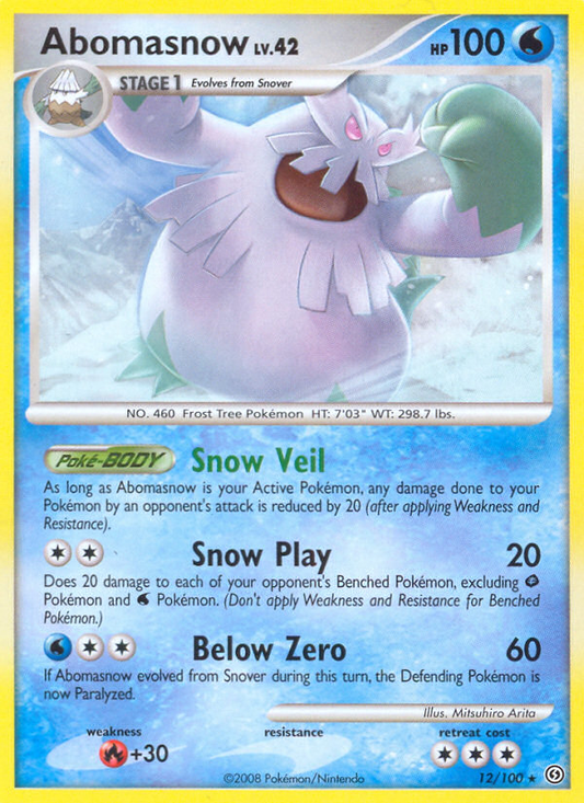 Abomasnow (Stormfront SET) (Pokémon) (Stage 1) (Water) (HP: 100) (Rare) (PKM Stormfront SET-8)