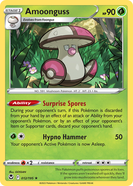 Amoonguss (Silver Tempest SET) (Pokémon) (Stage 1) (Grass) (HP: 90) (Rare) (PKM Silver Tempest SET-24)