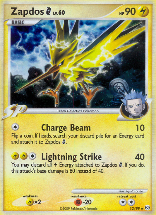 Zapdos G (Arceus SET) (Pokémon) (Basic, SP) (Lightning) (HP: 90) (Rare Holo) (PKM Arceus SET-4)