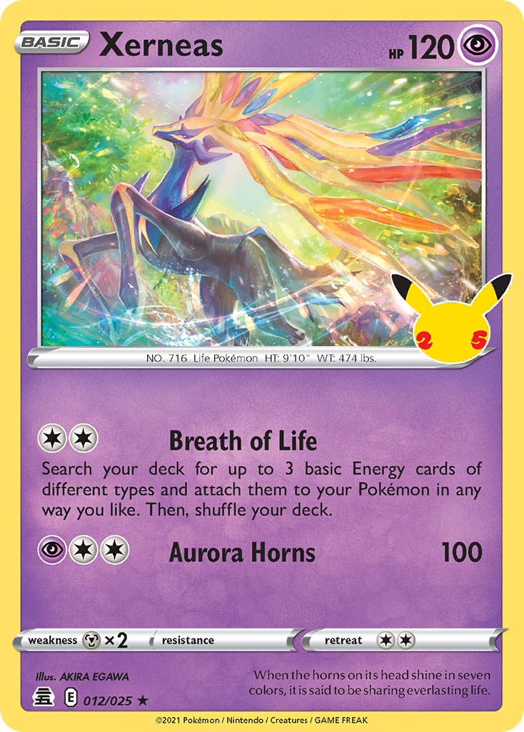 Xerneas (Celebrations SET) (Pokémon) (Basic) (Psychic) (HP: 120) (Rare) (PKM Celebrations SET-4)
