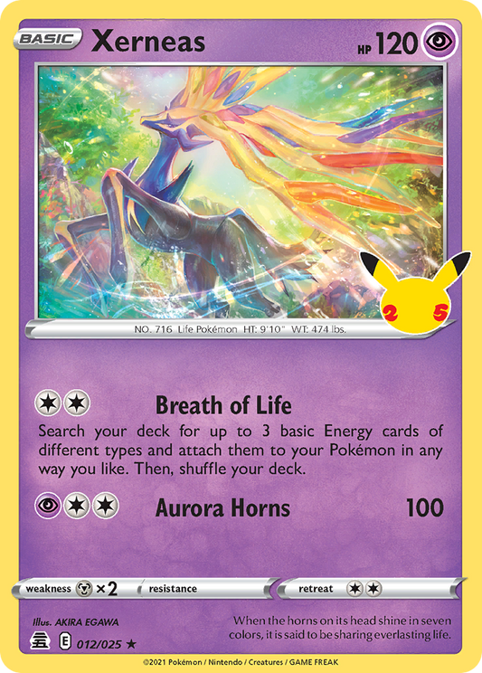Xerneas (Celebrations SET) (Pokémon) (Basic) (Psychic) (HP: 120) (Rare) (PKM Celebrations SET-4)