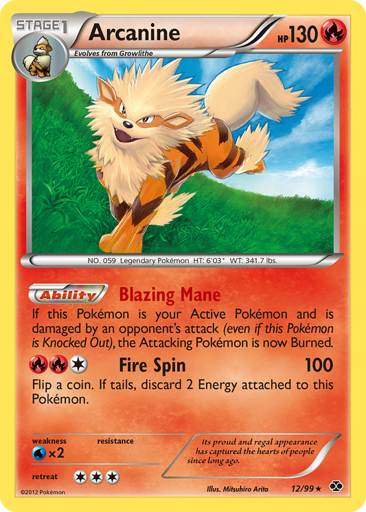 Arcanine (Next Destinies SET) (Pokémon) (Stage 1) (Fire) (HP: 130) (Rare) (PKM Next Destinies SET-8)