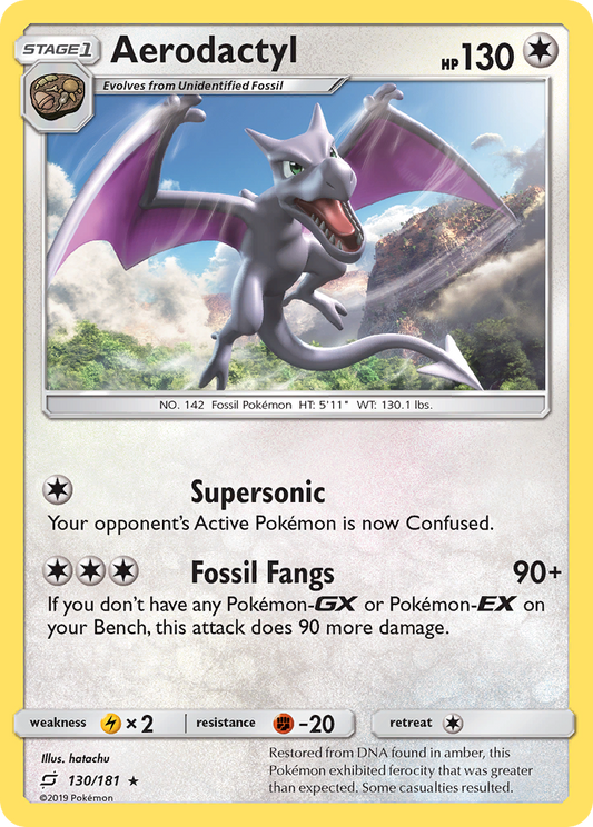 Aerodactyl (Team Up SET) (Pokémon) (Stage 1) (Colorless) (HP: 130) (Rare) (PKM Team Up SET-36)
