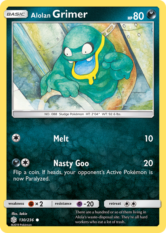 Alolan Grimer (Cosmic Eclipse SET) (Pokémon) (Basic) (Darkness) (HP: 80) (Common) (PKM Cosmic Eclipse SET-36)