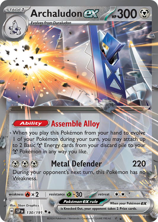 Archaludon ex (Surging Sparks SET) (Pokémon) (Stage 1, ex) (Metal) (HP: 300) (Double Rare) (PKM Surging Sparks SET-36)