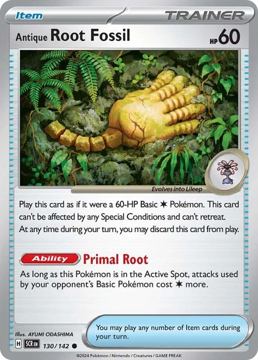 Antique Root Fossil (Stellar Crown SET) (Trainer) (Item) (HP: 60) (Common) (PKM Stellar Crown SET-36)