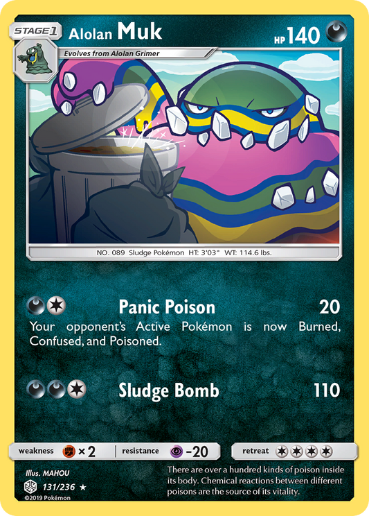 Alolan Muk (Cosmic Eclipse SET) (Pokémon) (Stage 1) (Darkness) (HP: 140) (Rare) (PKM Cosmic Eclipse SET-37)