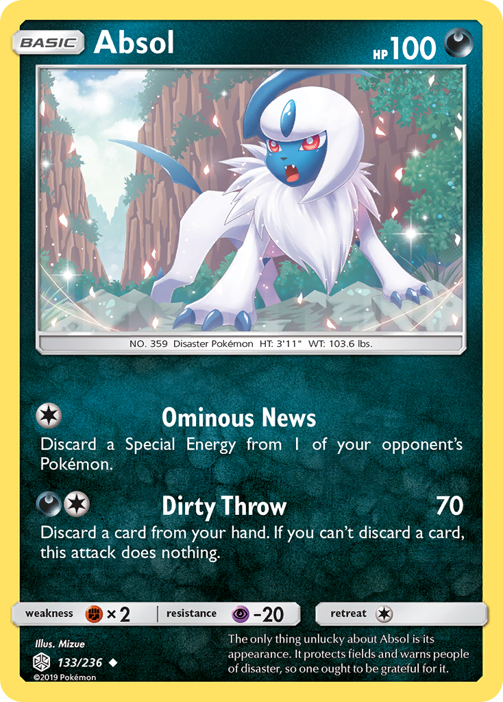 Absol (Cosmic Eclipse SET) (Pokémon) (Basic) (Darkness) (HP: 100) (Uncommon) (PKM Cosmic Eclipse SET-39)