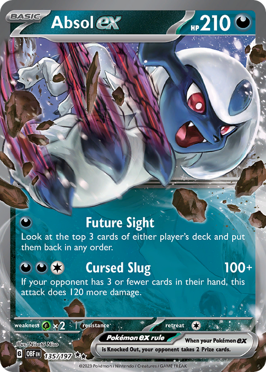 Absol ex (Obsidian Flames SET) (Pokémon) (Basic, ex) (Darkness) (HP: 210) (Double Rare) (PKM Obsidian Flames SET-41)