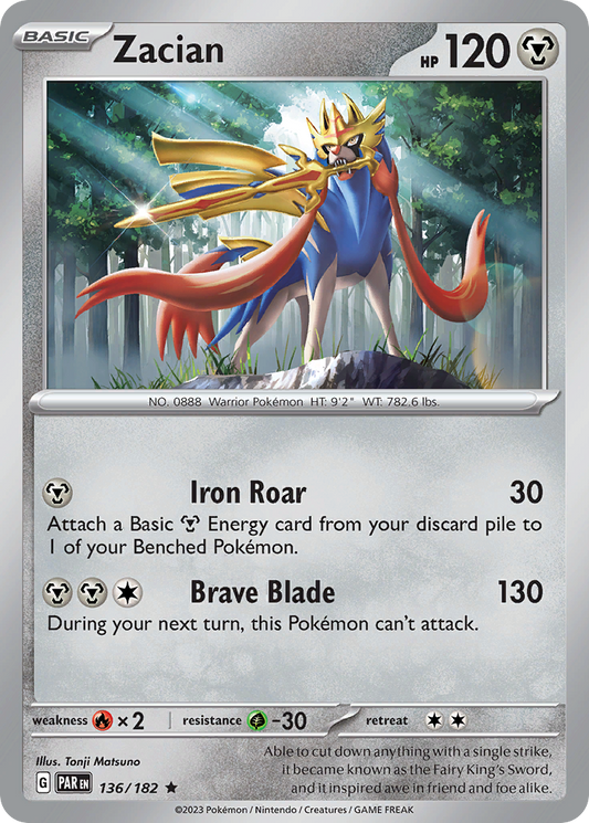 Zacian (Paradox Rift SET) (Pokémon) (Basic) (Metal) (HP: 120) (Rare) (PKM Paradox Rift SET-42)
