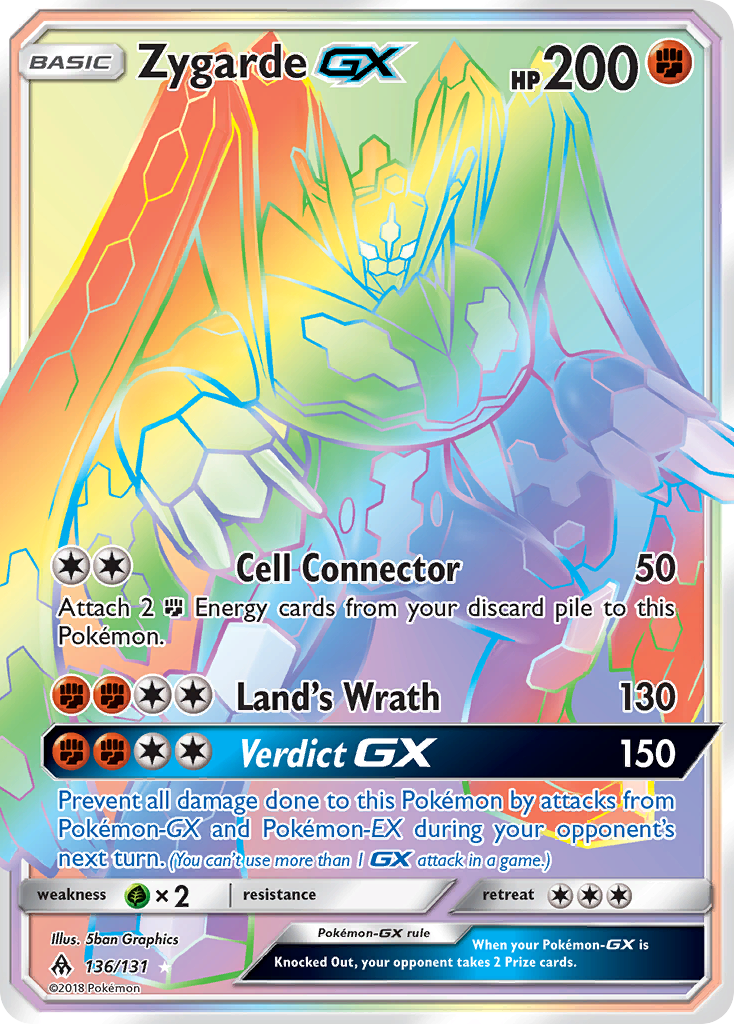 ZygardeGX (Forbidden Light SET) (Pokémon) (Basic, GX) (Fighting) (HP: 200) (Rare Rainbow) (PKM Forbidden Light SET-45)