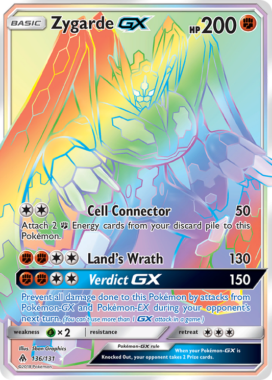ZygardeGX (Forbidden Light SET) (Pokémon) (Basic, GX) (Fighting) (HP: 200) (Rare Rainbow) (PKM Forbidden Light SET-45)