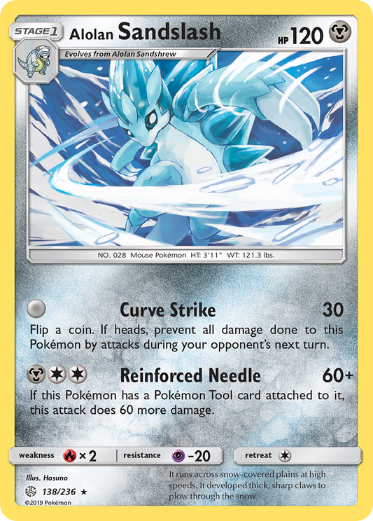 Alolan Sandslash (Cosmic Eclipse SET) (Pokémon) (Stage 1) (Metal) (HP: 120) (Rare) (PKM Cosmic Eclipse SET-44)