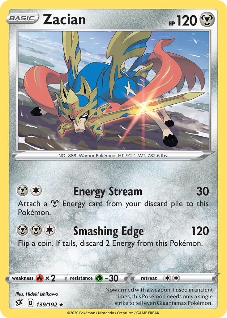 Zacian (Rebel Clash SET) (Pokémon) (Basic) (Metal) (HP: 120) (Rare) (PKM Rebel Clash SET-45)