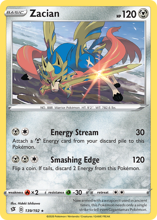 Zacian (Rebel Clash SET) (Pokémon) (Basic) (Metal) (HP: 120) (Rare) (PKM Rebel Clash SET-45)