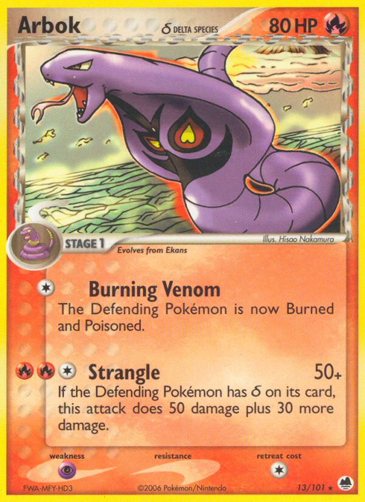 Arbok ? (Dragon Frontiers SET) (Pokémon) (Stage 1) (Fire) (HP: 80) (Rare) (PKM Dragon Frontiers SET-7)