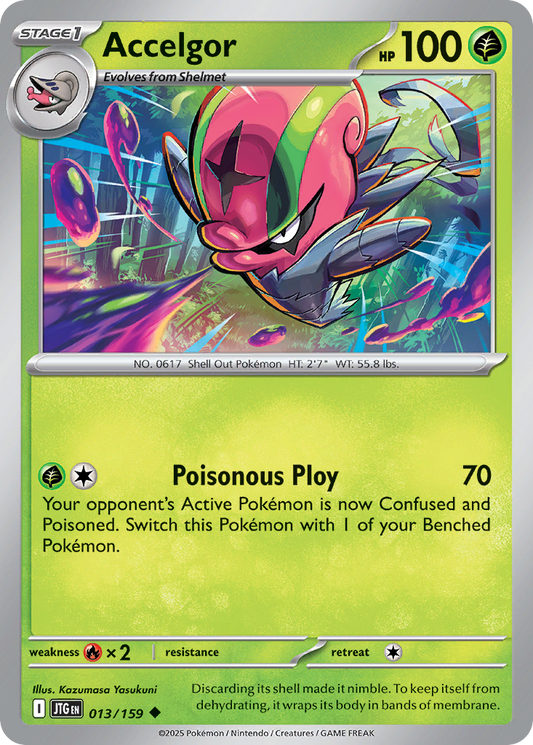 Accelgor (Journey Together SET) (Pokémon) (Stage 1) (Grass) (HP: 100) (Uncommon) (PKM Journey Together SET-35)