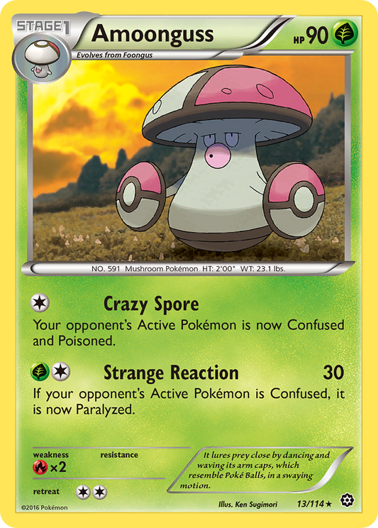 Amoonguss (Steam Siege SET) (Pokémon) (Stage 1) (Grass) (HP: 90) (Rare) (PKM Steam Siege SET-22)