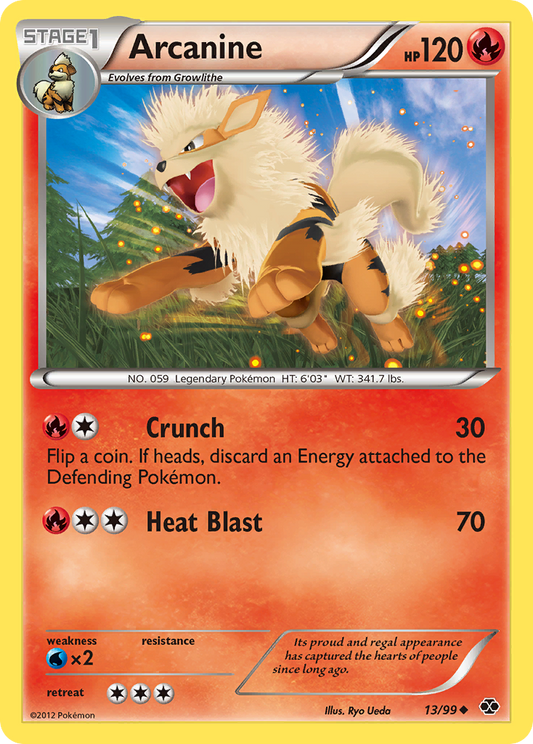 Arcanine (Next Destinies SET) (Pokémon) (Stage 1) (Fire) (HP: 120) (Uncommon) (PKM Next Destinies SET-9)
