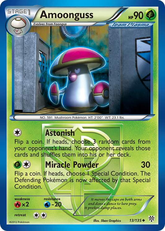 Amoonguss (Plasma Storm SET) (Pokémon) (Stage 1, Team Plasma) (Grass) (HP: 90) (Uncommon) (PKM Plasma Storm SET-35)