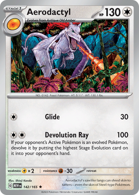 Aerodactyl (151 SET) (Pokémon) (Stage 1) (Colorless) (HP: 130) (Rare) (PKM 151 SET-49)