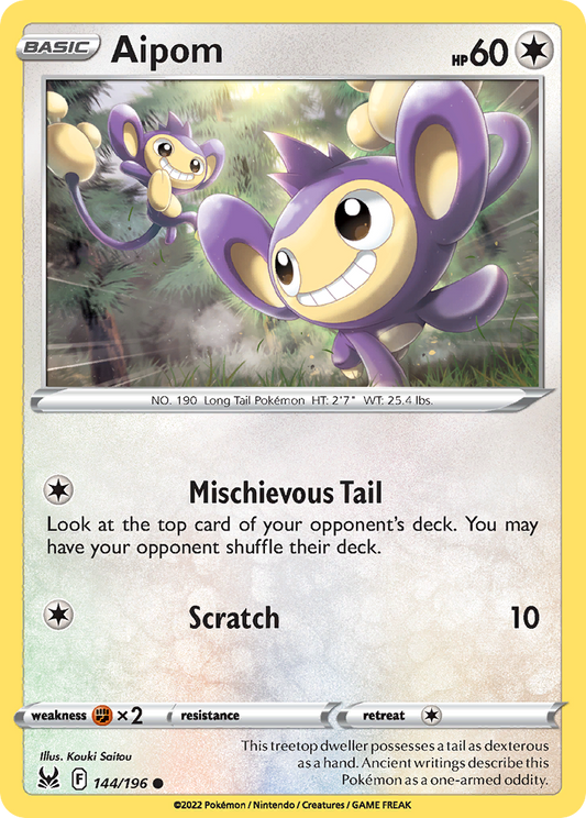 Aipom (Lost Origin SET) (Pokémon) (Basic) (Colorless) (HP: 60) (Common) (PKM Lost Origin SET-51)
