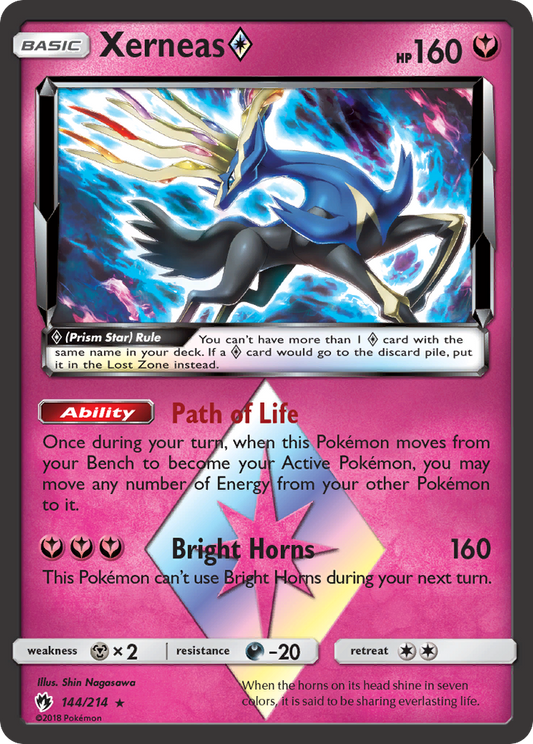 Xerneas ? (Lost Thunder SET) (Pokémon) (Basic, Prism Star) (Fairy) (HP: 160) (Rare Prism Star) (PKM Lost Thunder SET-51)