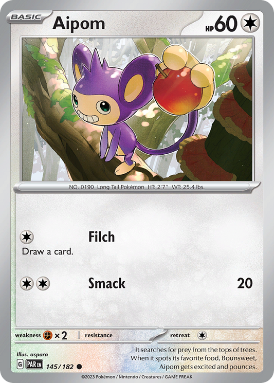 Aipom (Paradox Rift SET) (Pokémon) (Basic) (Colorless) (HP: 60) (Common) (PKM Paradox Rift SET-52)