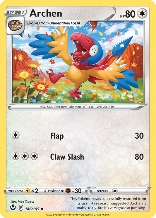 Archen (Silver Tempest SET) (Pokémon) (Stage 1) (Colorless) (HP: 80) (Uncommon) (PKM Silver Tempest SET-53)