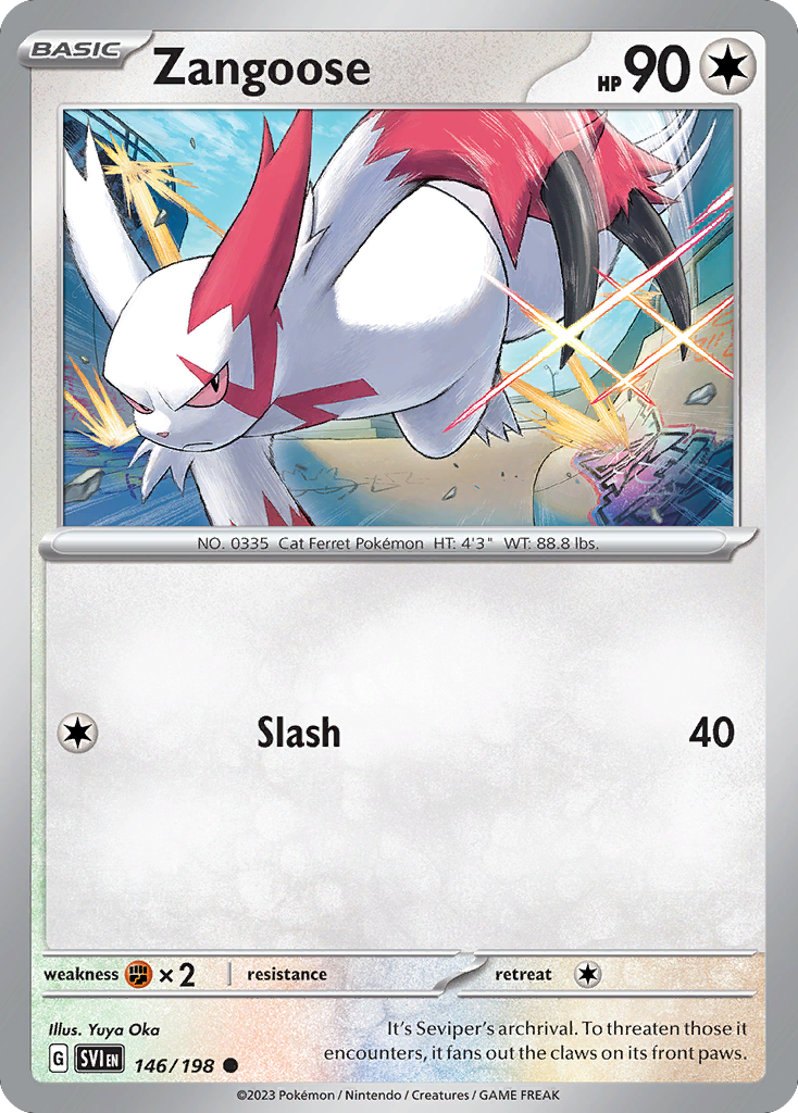 Zangoose (Scarlet & Violet SET) (Pokémon) (Basic) (Colorless) (HP: 90) (Common) (PKM Scarlet & Violet SET-53)