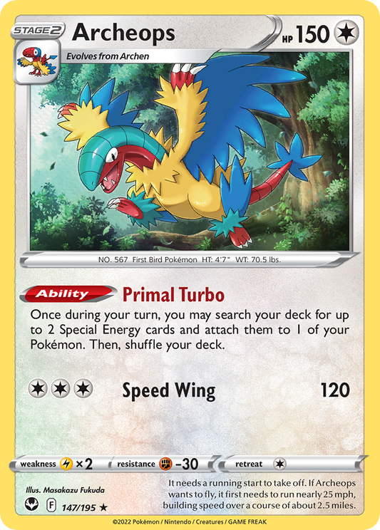 Archeops (Silver Tempest SET) (Pokémon) (Stage 2) (Colorless) (HP: 150) (Rare Holo) (PKM Silver Tempest SET-54)