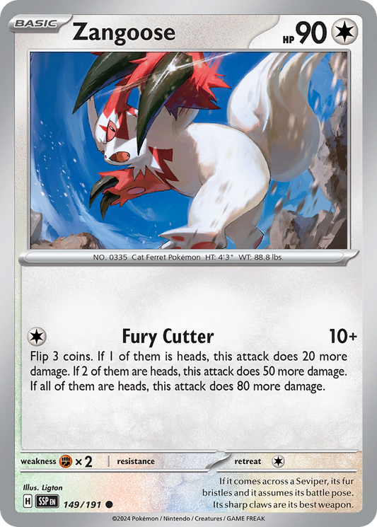 Zangoose (Surging Sparks SET) (Pokémon) (Basic) (Colorless) (HP: 90) (Common) (PKM Surging Sparks SET-56)