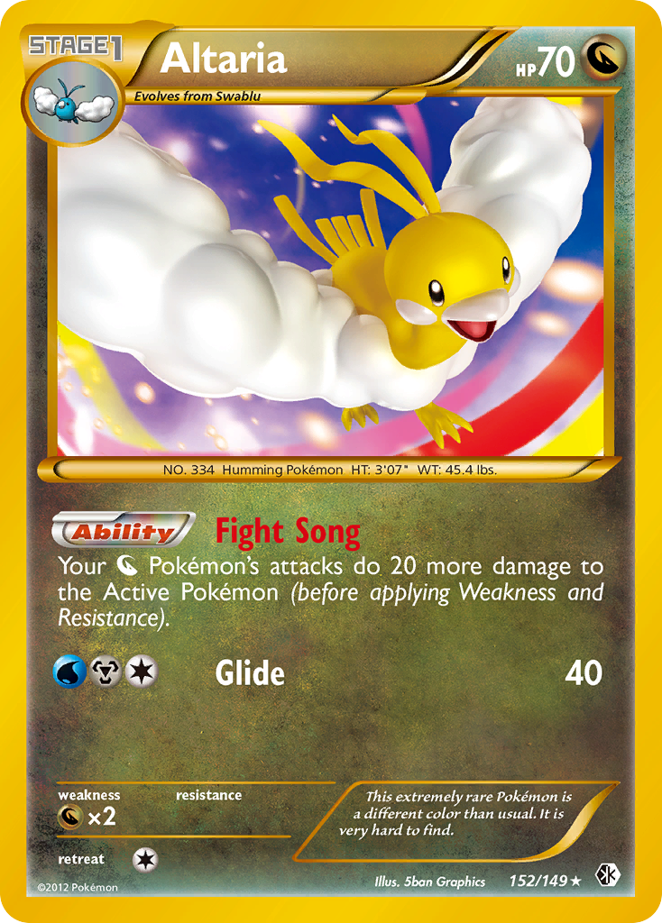 Altaria (Boundaries Crossed SET) (Pokémon) (Stage 1) (Dragon) (HP: 70) (Rare Secret) (PKM Boundaries Crossed SET-60)
