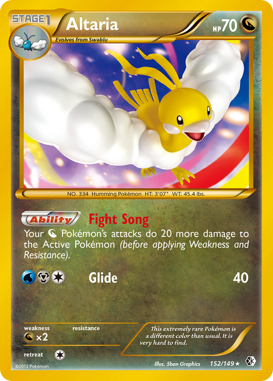 Altaria (Boundaries Crossed SET) (Pokémon) (Stage 1) (Dragon) (HP: 70) (Rare Secret) (PKM Boundaries Crossed SET-60)