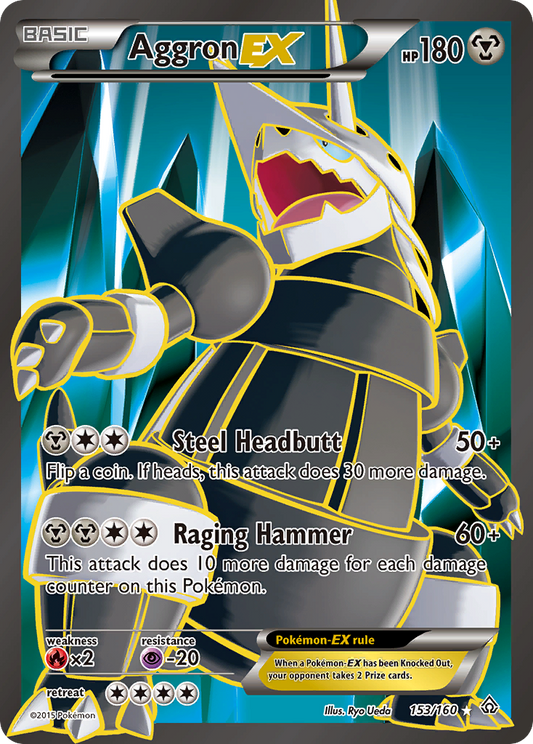 AggronEX (Primal Clash SET) (Pokémon) (Basic, EX) (Metal) (HP: 180) (Rare Ultra) (PKM Primal Clash SET-61)
