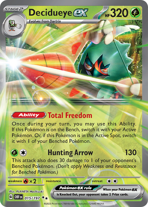 Decidueye EX - Obsidian Flames SET-15