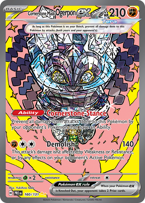 Cornerstone Mask Ogerpon EX - Prismatic Evolutions SET-160