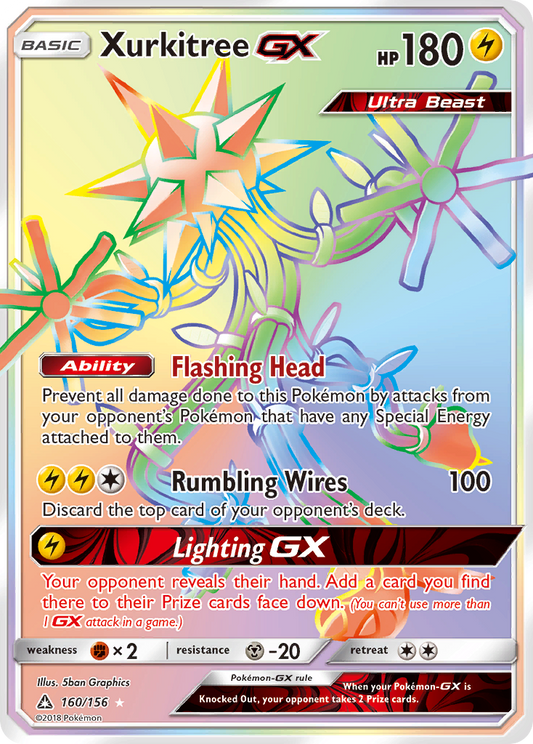 XurkitreeGX (Ultra Prism SET) (Pokémon) (Basic, GX, Ultra Beast) (Lightning) (HP: 180) (Rare Rainbow) (PKM Ultra Prism SET-74)