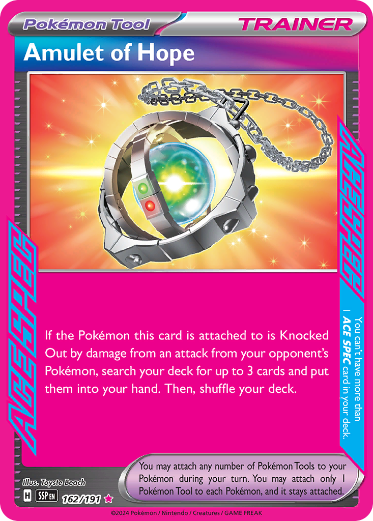 Amulet of Hope (Surging Sparks SET) (Trainer) (Pokémon Tool, ACE SPEC) (ACE SPEC Rare) (PKM Surging Sparks SET-71)