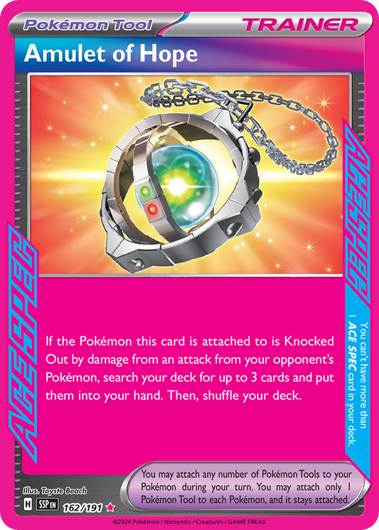 Amulet of Hope (Surging Sparks SET) (Trainer) (Pokémon Tool, ACE SPEC) (ACE SPEC Rare) (PKM Surging Sparks SET-71)