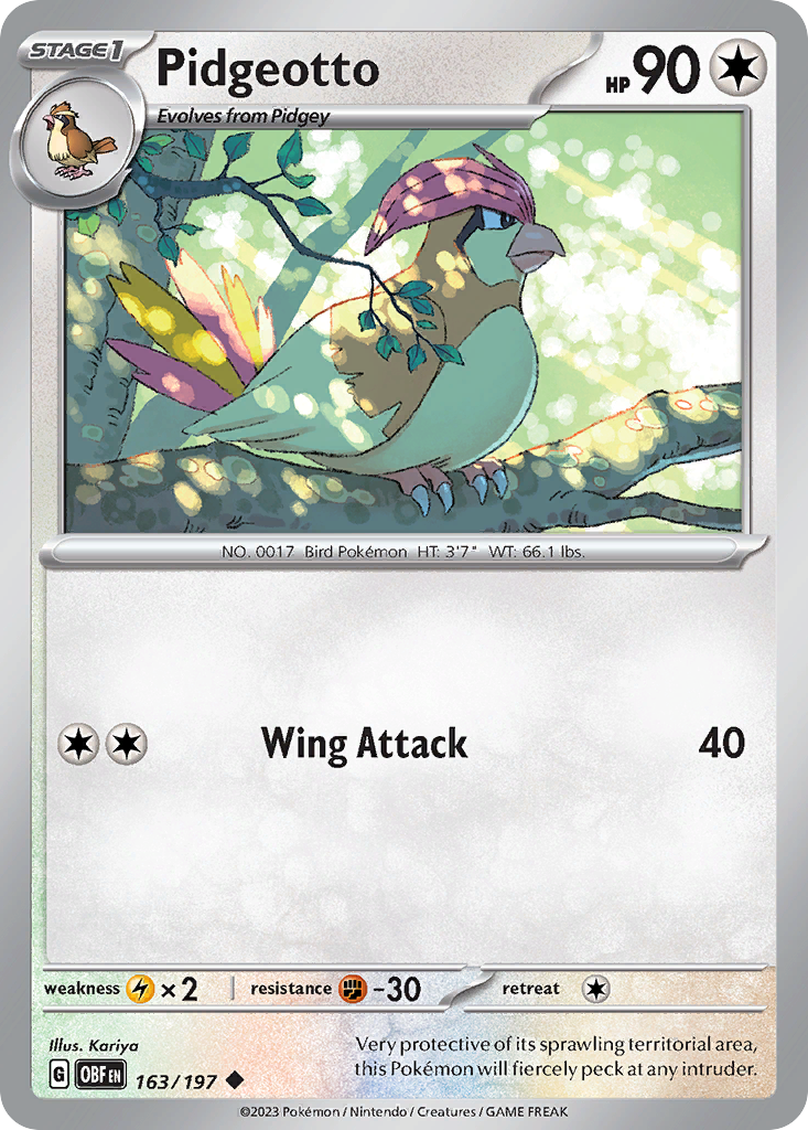 Pidgeotto - Obsidian Flames SET-163