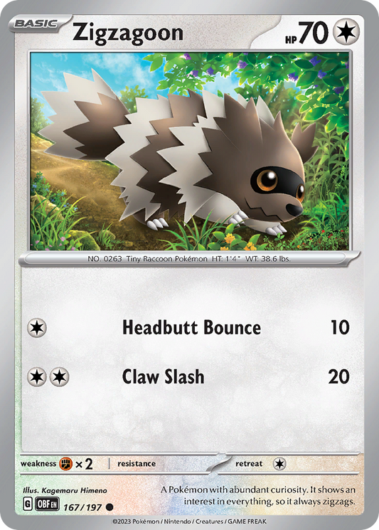 Zigzagoon (Obsidian Flames SET) (Pokémon) (Basic) (Colorless) (HP: 70) (Common) (PKM Obsidian Flames SET-76)