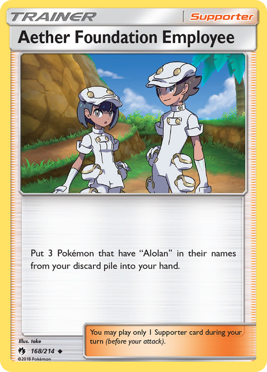 Aether Foundation Employee (Lost Thunder SET) (Trainer) (Supporter) (Uncommon) (PKM Lost Thunder SET-77)
