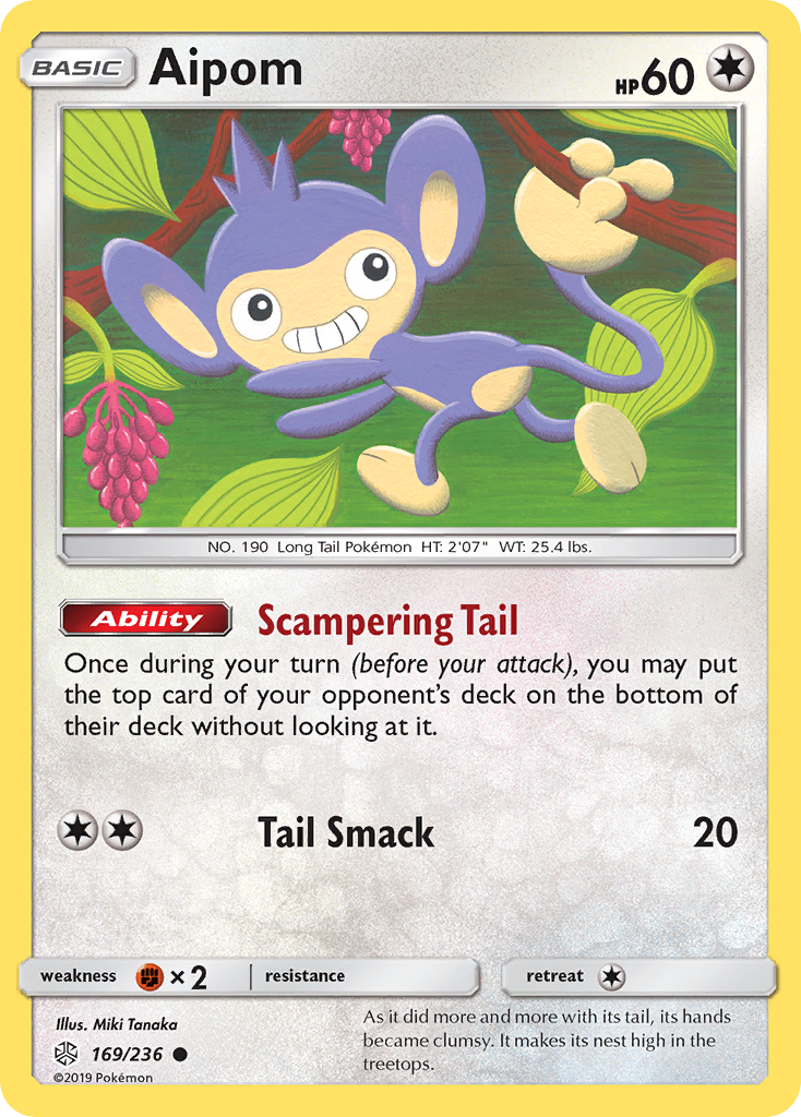 Aipom (Cosmic Eclipse SET) (Pokémon) (Basic) (Colorless) (HP: 60) (Common) (PKM Cosmic Eclipse SET-79)