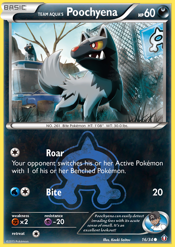 Team Aqua's Poochyena - Double Crisis SET-16