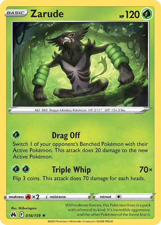 Zarude (Crown Zenith SET) (Pokémon) (Basic) (Grass) (HP: 120) (Rare Holo) (PKM Crown Zenith SET-68)