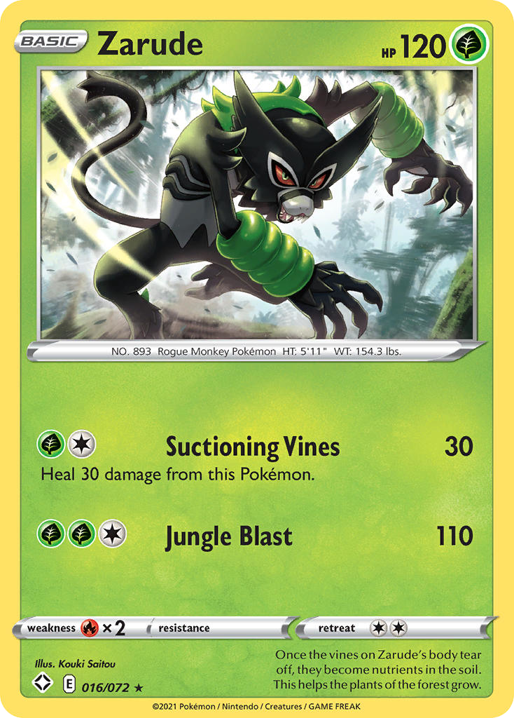 Zarude (Shining Fates SET) (Pokémon) (Basic) (Grass) (HP: 120) (Rare) (PKM Shining Fates SET-8)