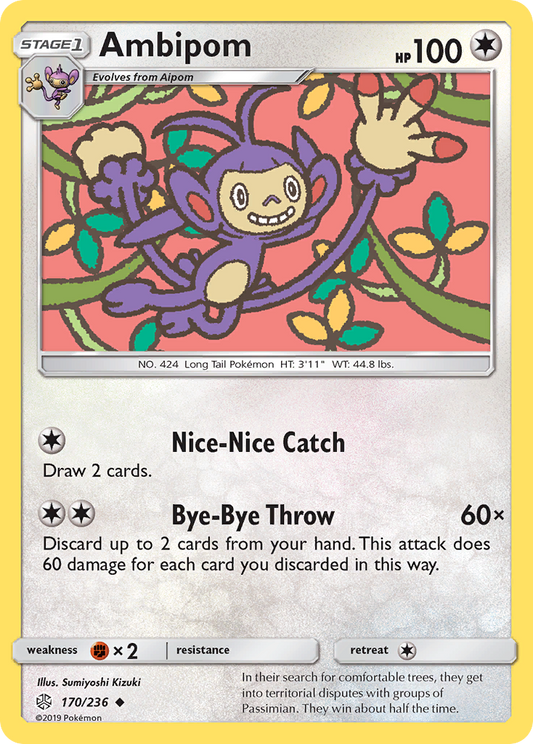 Ambipom (Cosmic Eclipse SET) (Pokémon) (Stage 1) (Colorless) (HP: 100) (Uncommon) (PKM Cosmic Eclipse SET-81)